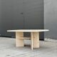 Vintage sculptural coffee table in travertine, 1980s.