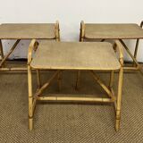Bamboo and rattan side table / end table