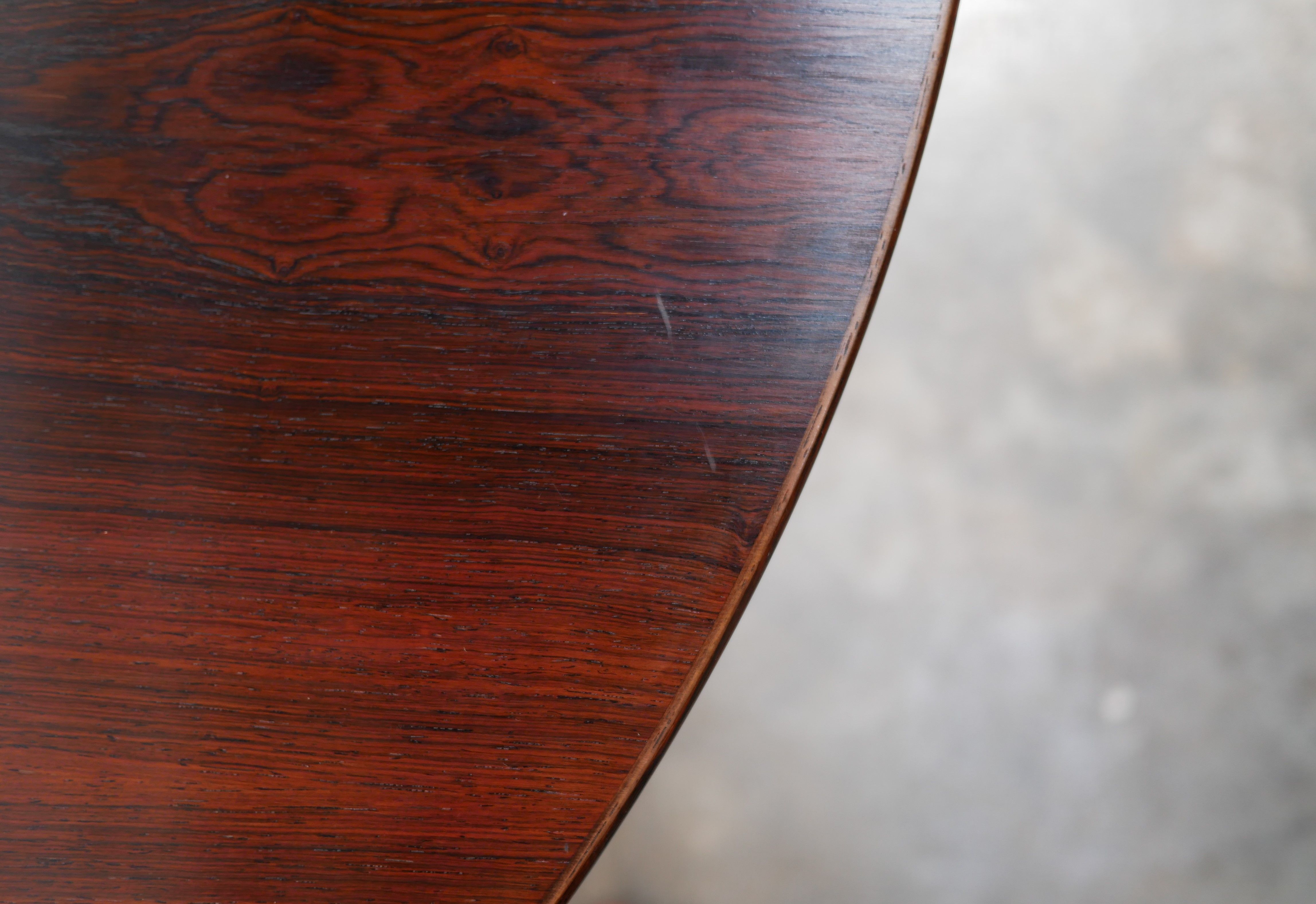 Vintage rosewood extendable Scandinavian round table by Kai Kristiansen for Skovmand and Anders
