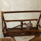 Varnished rattan shelf - vintage