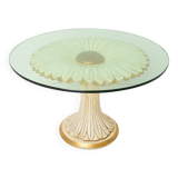 Round carved wooden table, Italy, 1960s