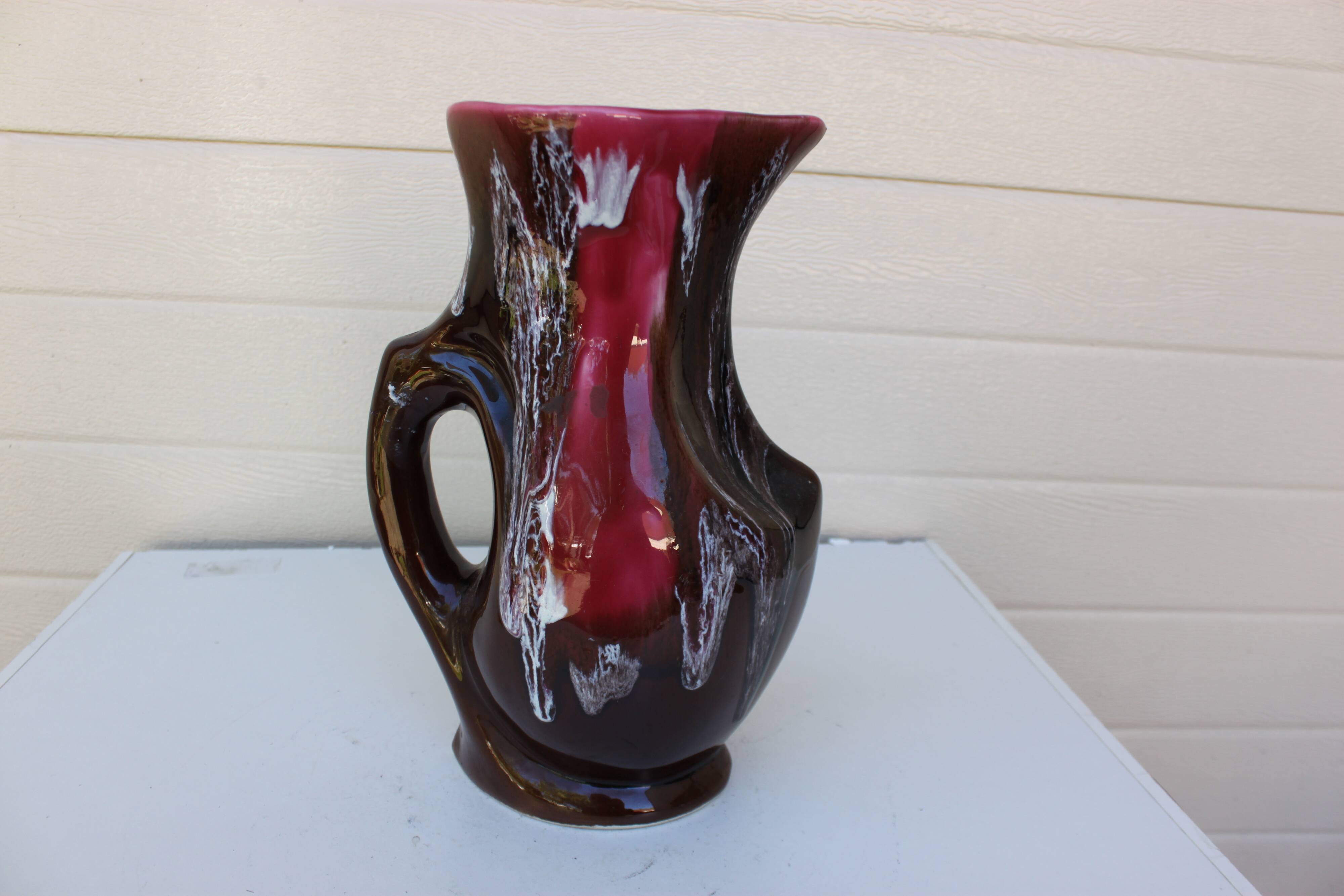 vase 1970 rose une anse