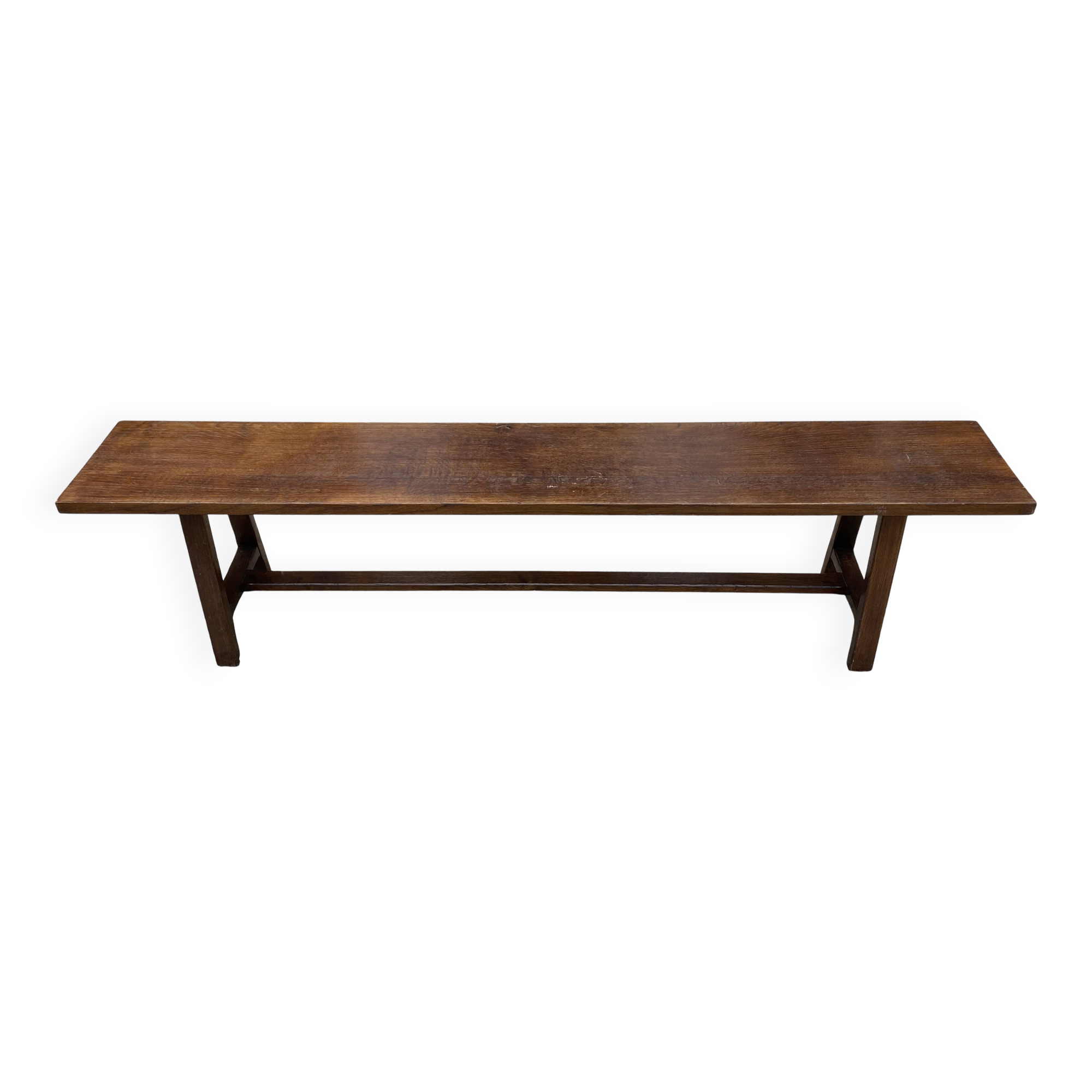 Solid oak farmhouse bench 180cm for rustic farmhouse table 1950