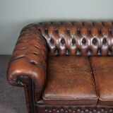 Chesterfield sofa 2.5 seats in cowhide leather