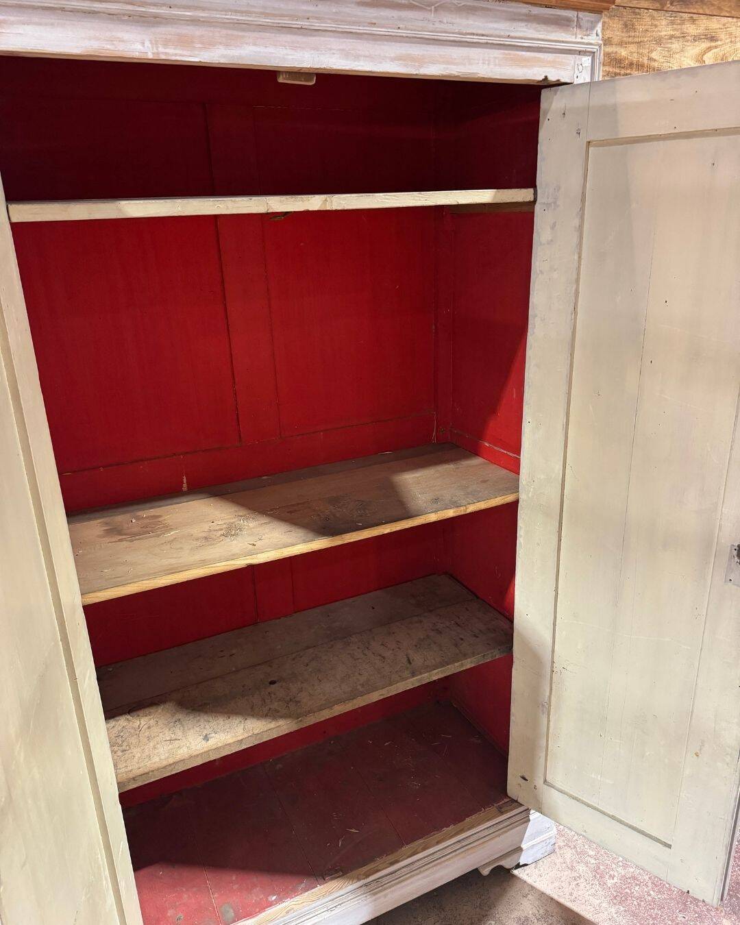 Antique patinated wardrobe - late 19th century