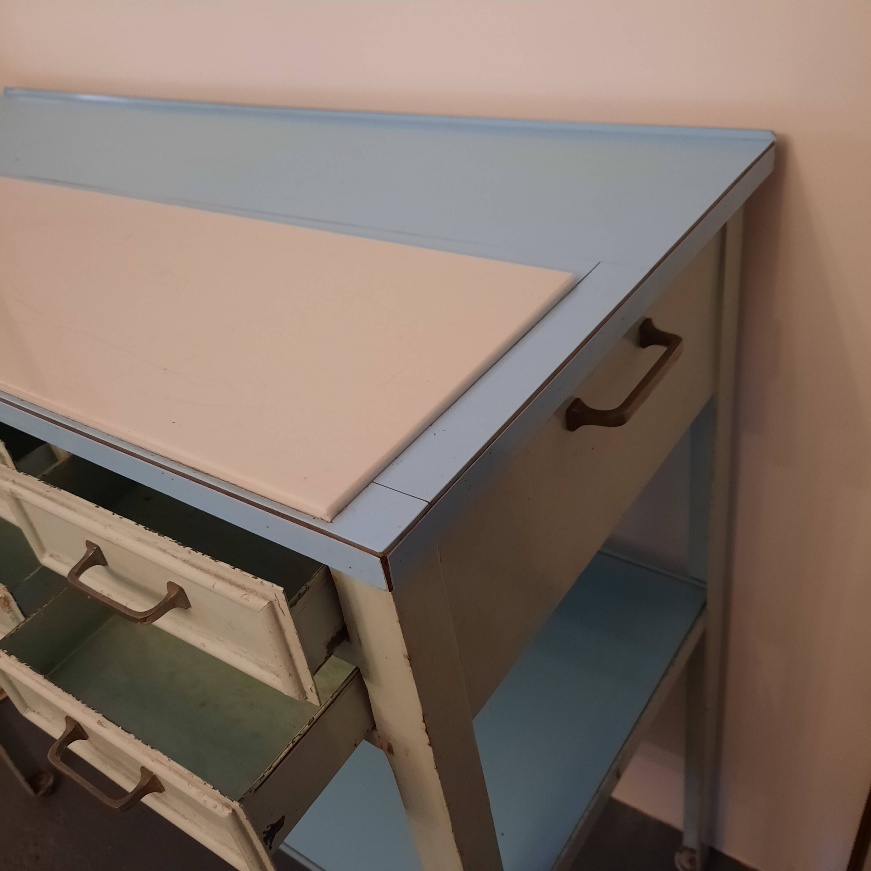 1950s dentist console cabinet