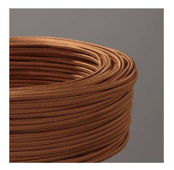 Terracotta lamp, 2M fabric cable, cotton shade.