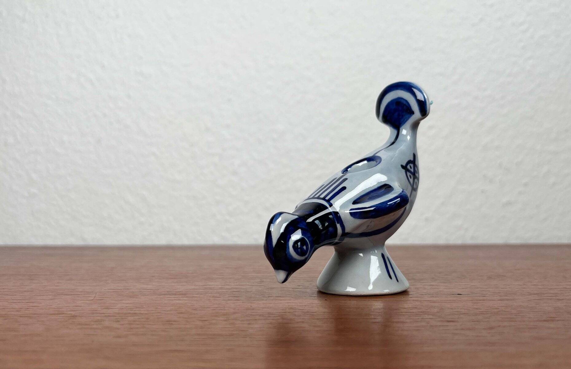 Ceramic bird candlestick from the Danish mid-century studio of Søholm, 1960s.