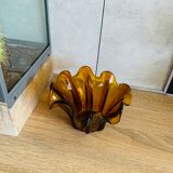 Blown glass draped candle holder