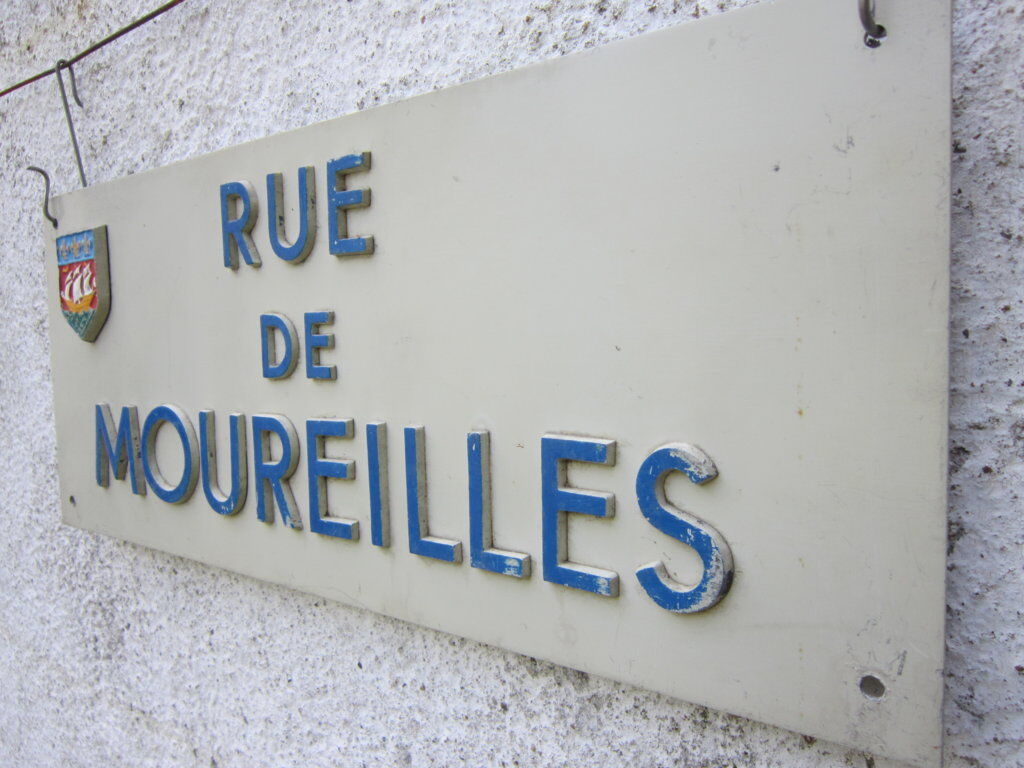 Old plate of street of La Rochelle