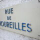 Old plate of street of La Rochelle