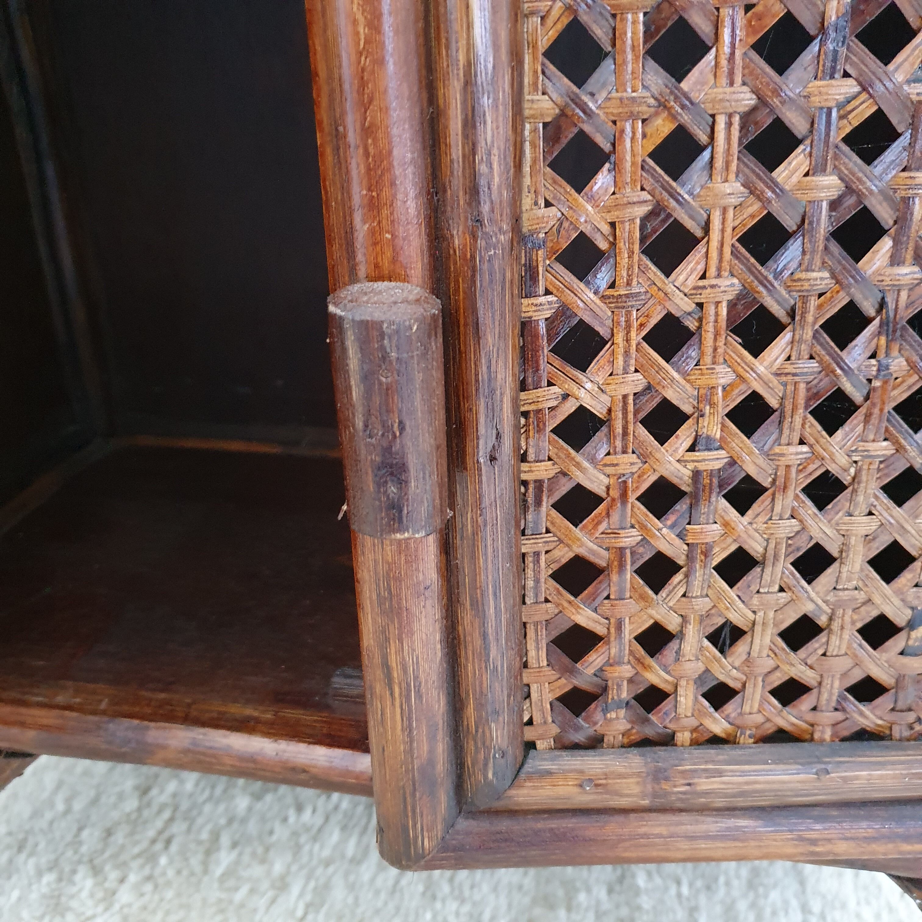 Rattan floor shelf and cannage from the 70s