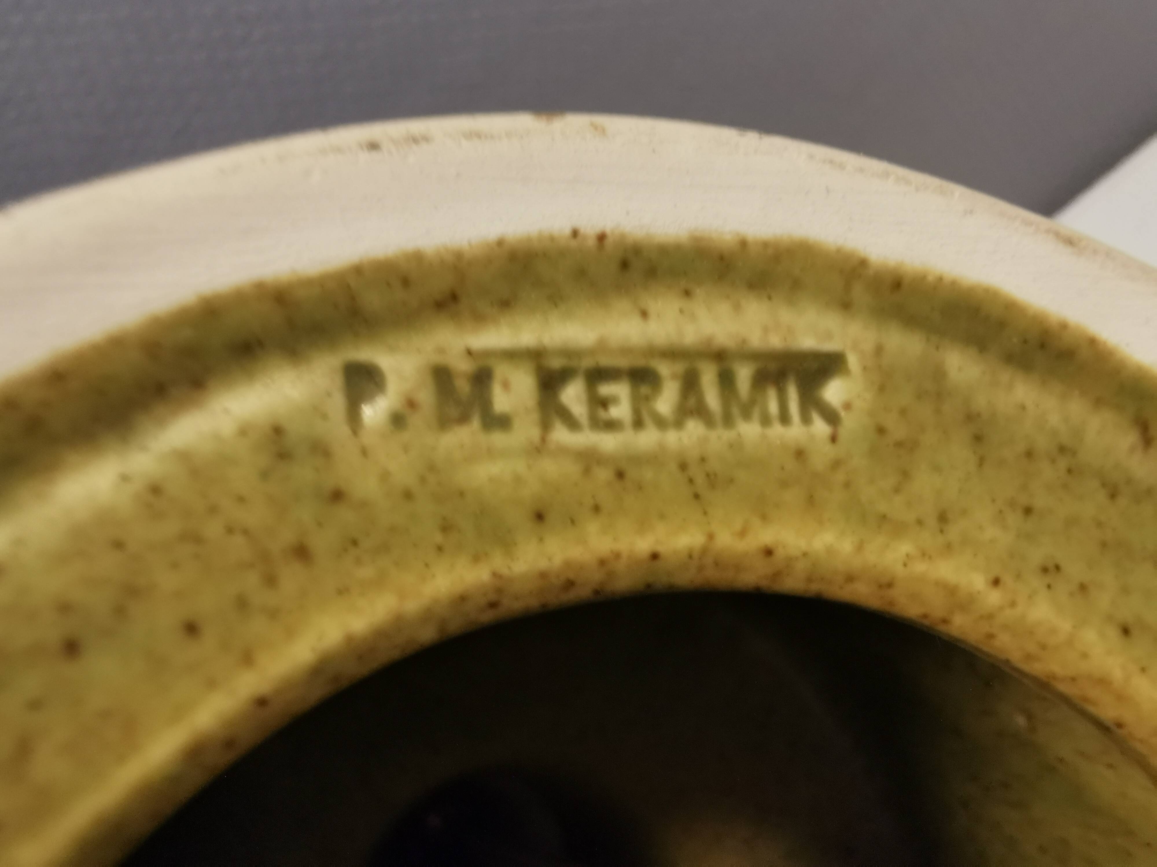 Table lamp from P.M ceramics, Denmark 1970s.