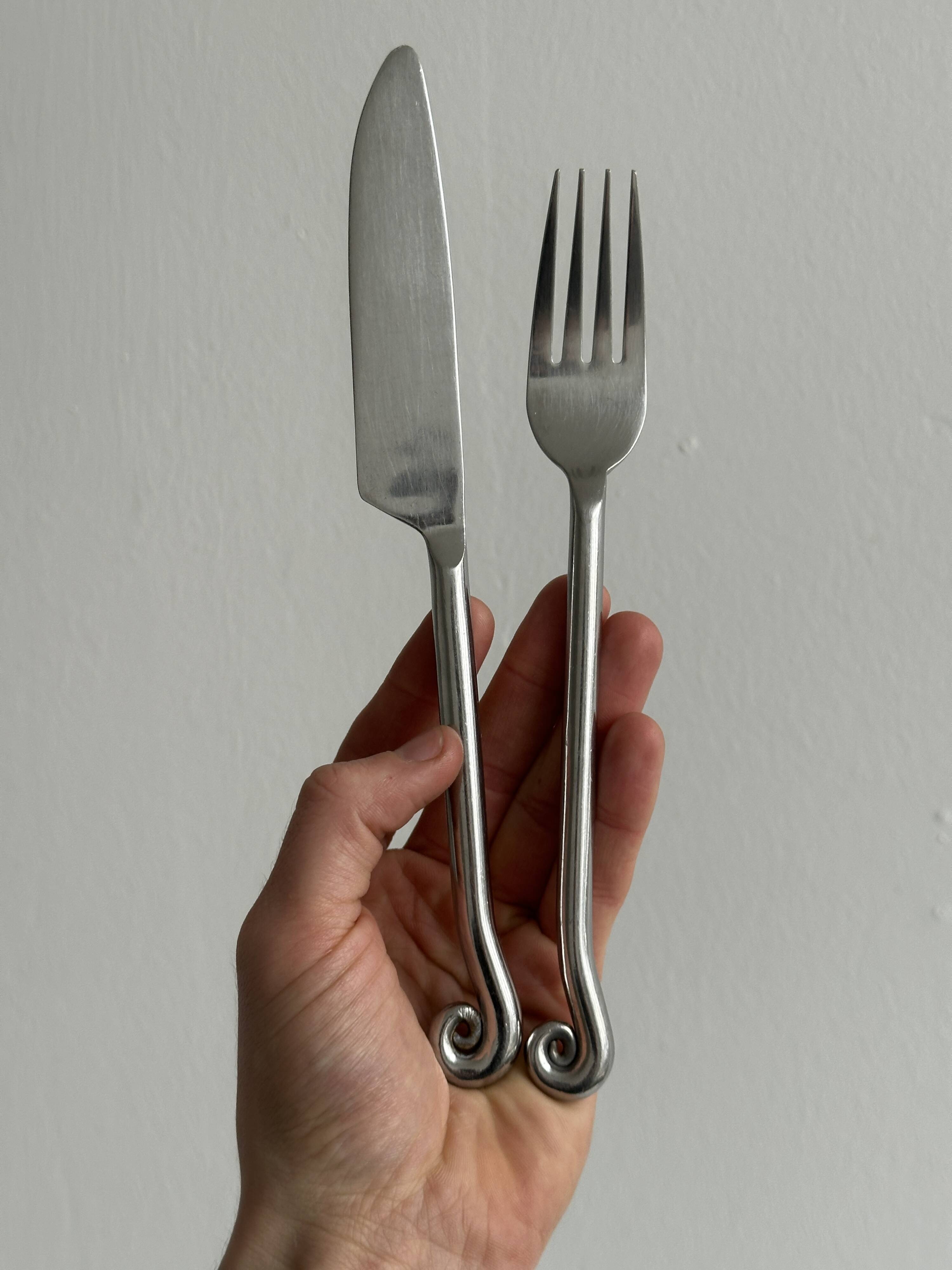 set of 2 metal cutlery for 2 people