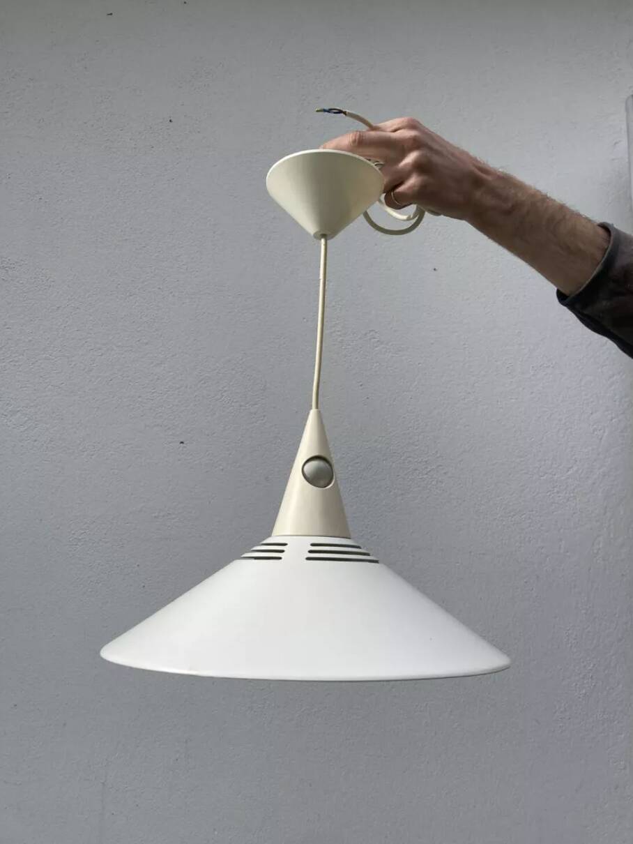 Pendant light 1980 white metal