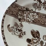 Antique plate with brown floral decoration, Grand dépôt E. Bourgeois