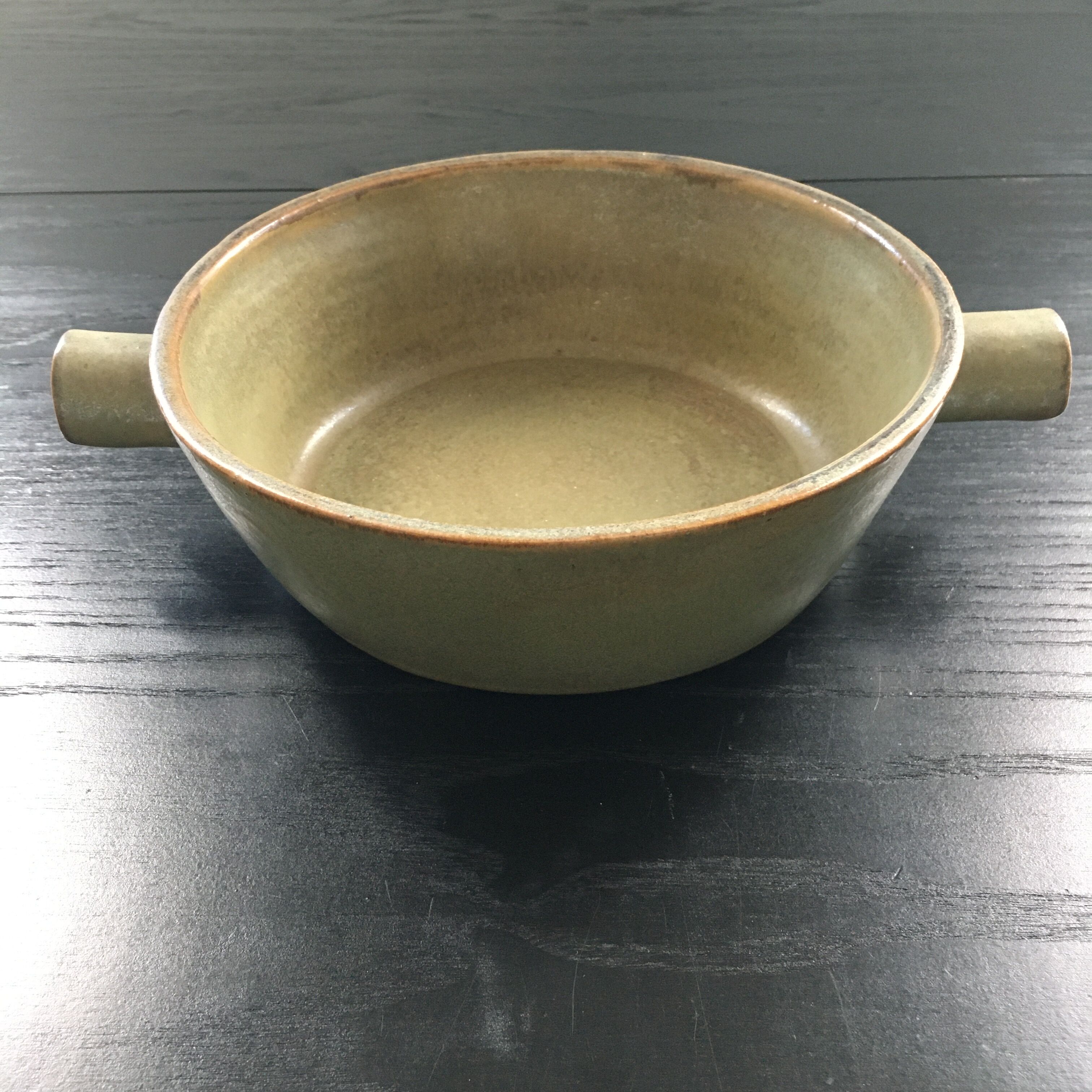 Green stoneware dish