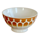 Vintage Digoin Sarreguemines orange café au lait bowl
