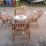 Rattan and bamboo garden furniture