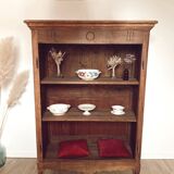 Vintage raw wood cabinet with patina