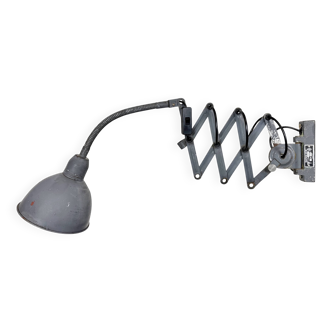 Grey Industrial Gooseneck Scissor Wall Lamp from Elektroinstala, 1960s