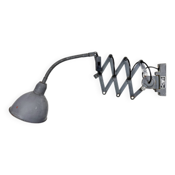 Grey Industrial Gooseneck Scissor Wall Lamp from Elektroinstala, 1960s