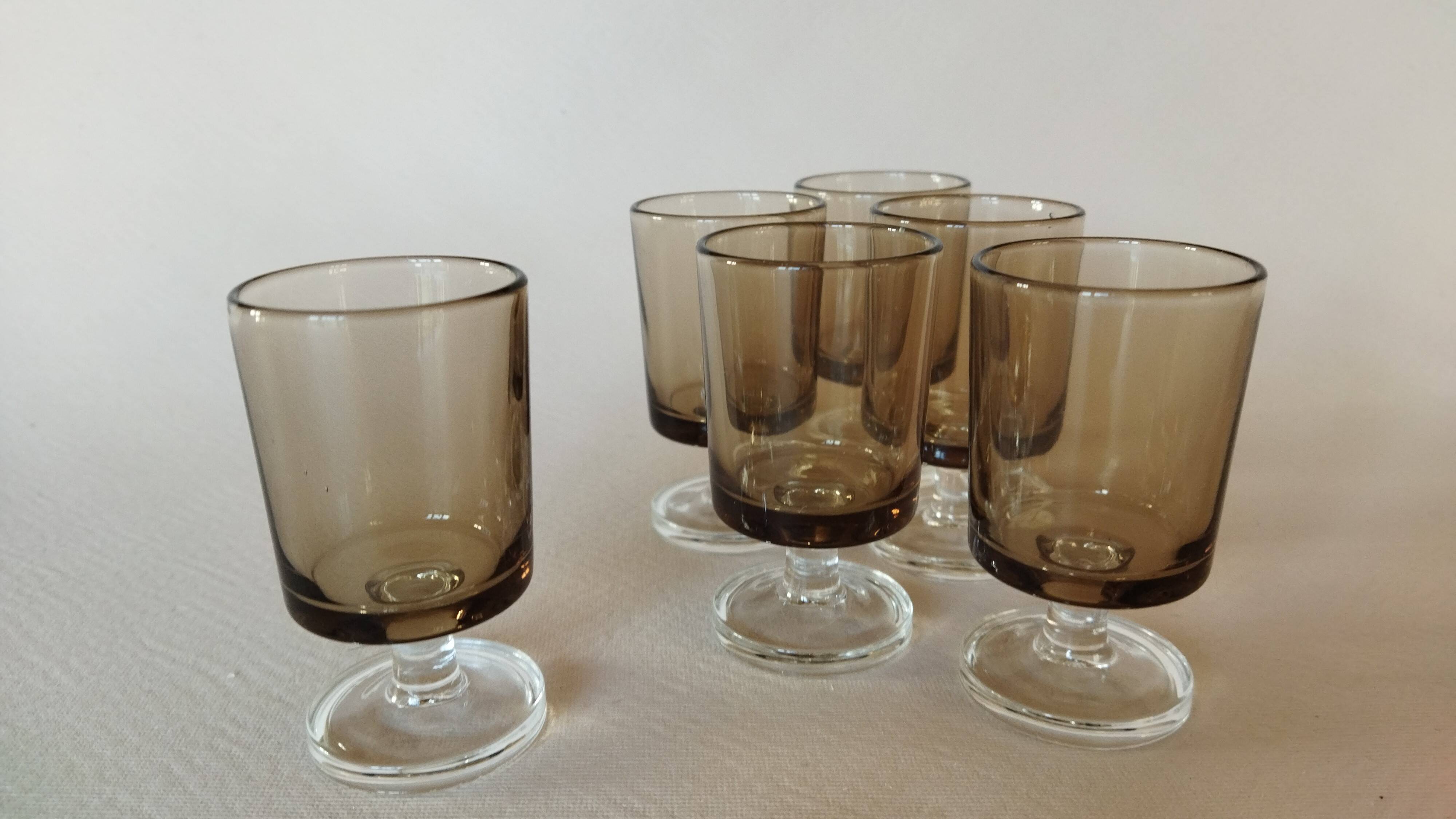 6 verres à liqueur Luminarc Suède / Cavalier fumé