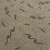 Large modernist plywood table, Memphis style, 1980s