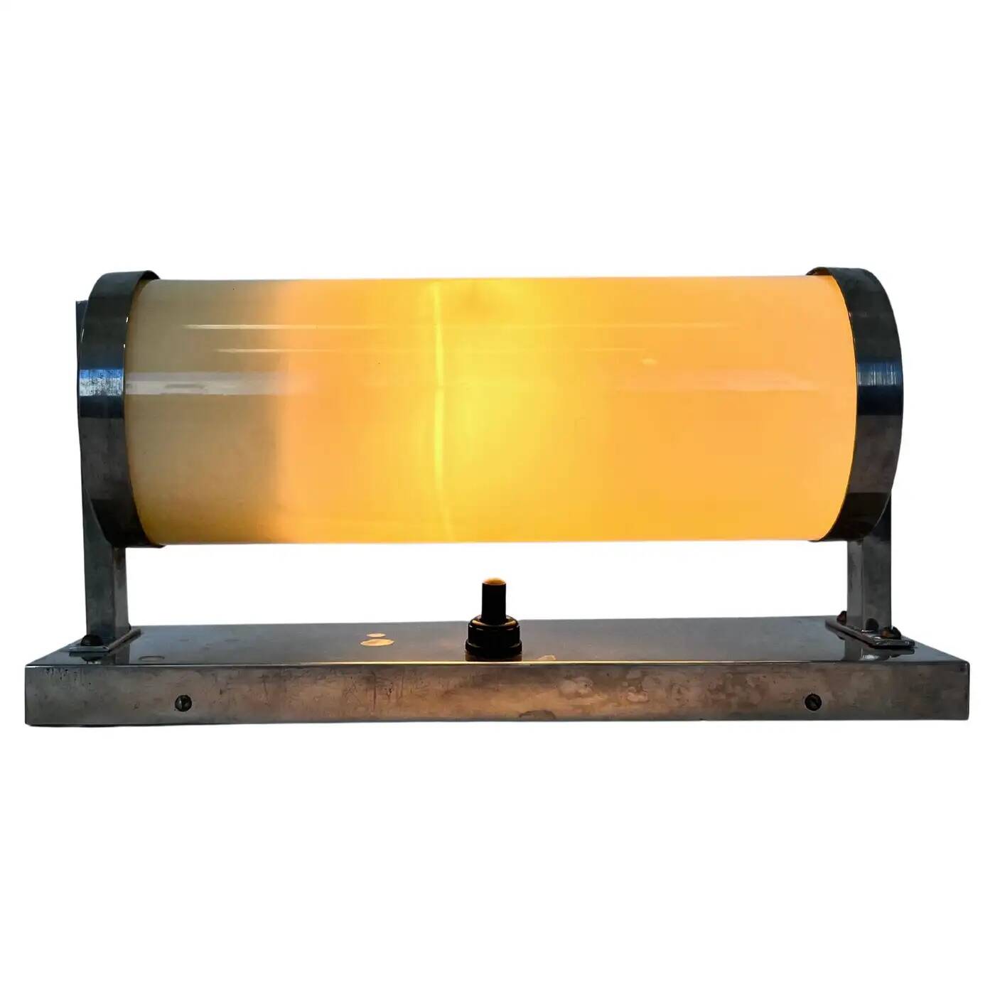 Chrome design Bauhaus wall lamp, 1930s - Czechoslovakia