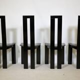 Postmodern Black Dining Chairs by Pietro Costantini, Set of 4, 1970s