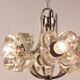 Crystal Glass Flower Pendant Light in Kalmar Style by Sische, Germany, 1970s