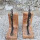 Pair of art deco bookends marble and regulates Pierrot and Colombine