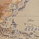 Old geography map school map Oceania political and physical co