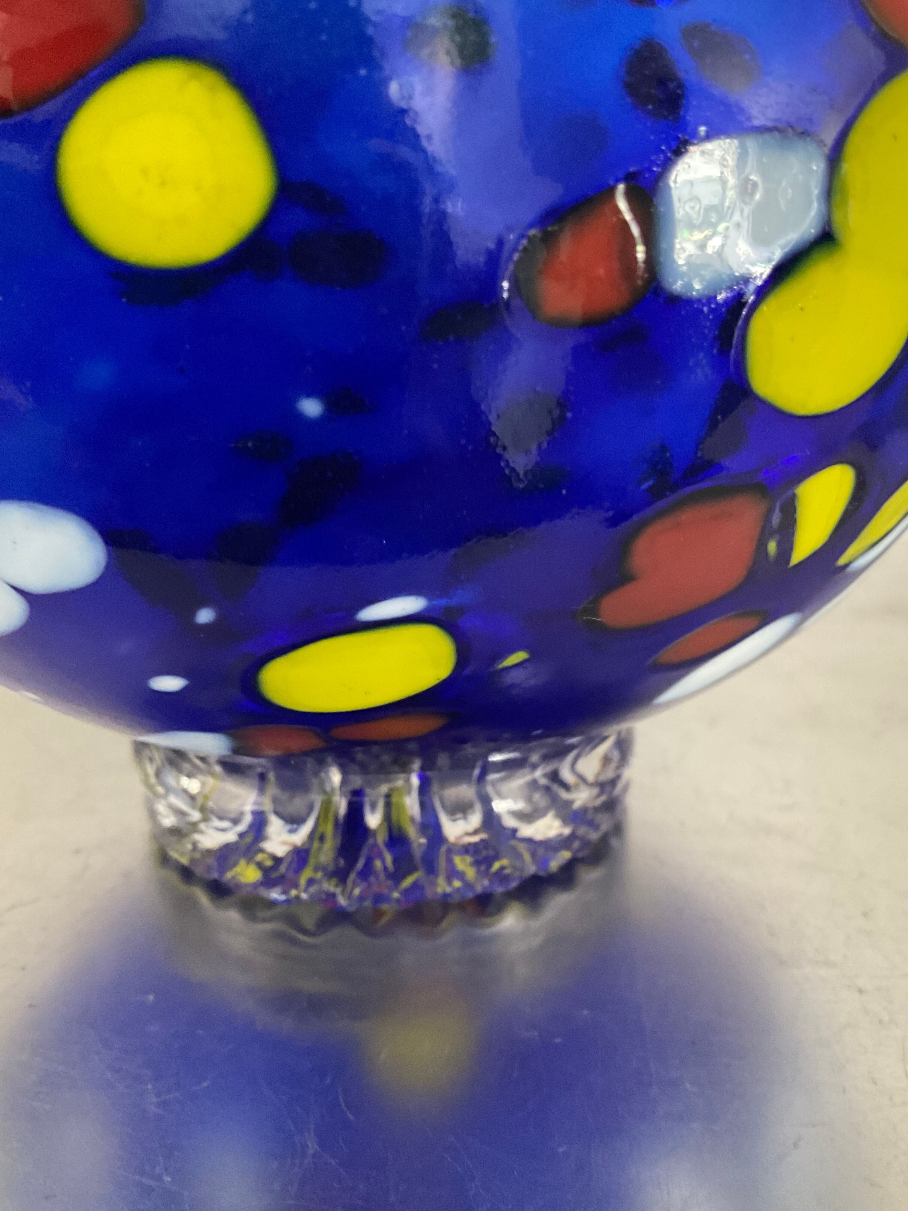 Vintage paper press made of blown glass paste 70s