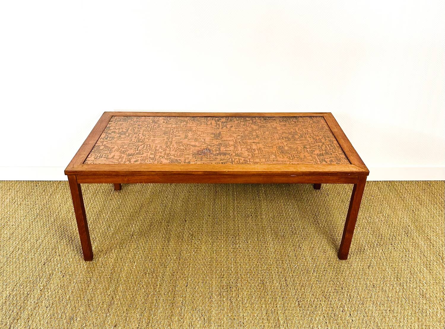Scandinavian coffee table in copper, 1960.