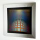 Victor Vasarely, optical composition, 1970s, offset print, framed
