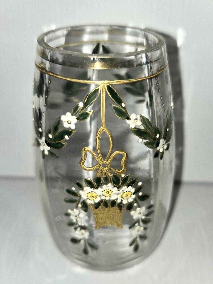 Vase époque Art Nouveau décoré à la main