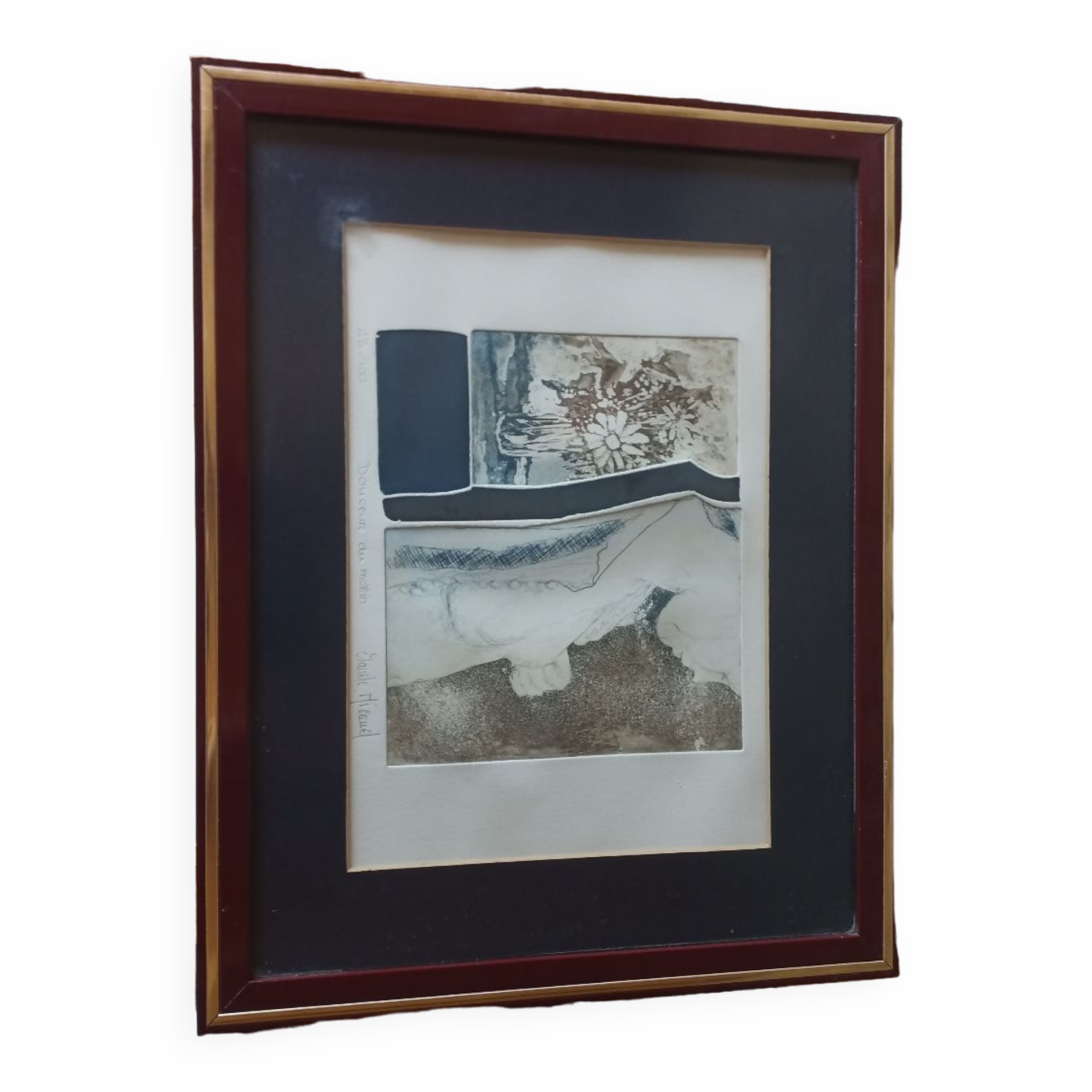 Lithograph Claude Michaud " sweetness of the morning "