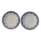 Set of 2 hollow plates Digoin Sarreguemines - Capri model - dark blue flowers