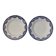 Set of 2 hollow plates Digoin Sarreguemines - Capri model - dark blue flowers