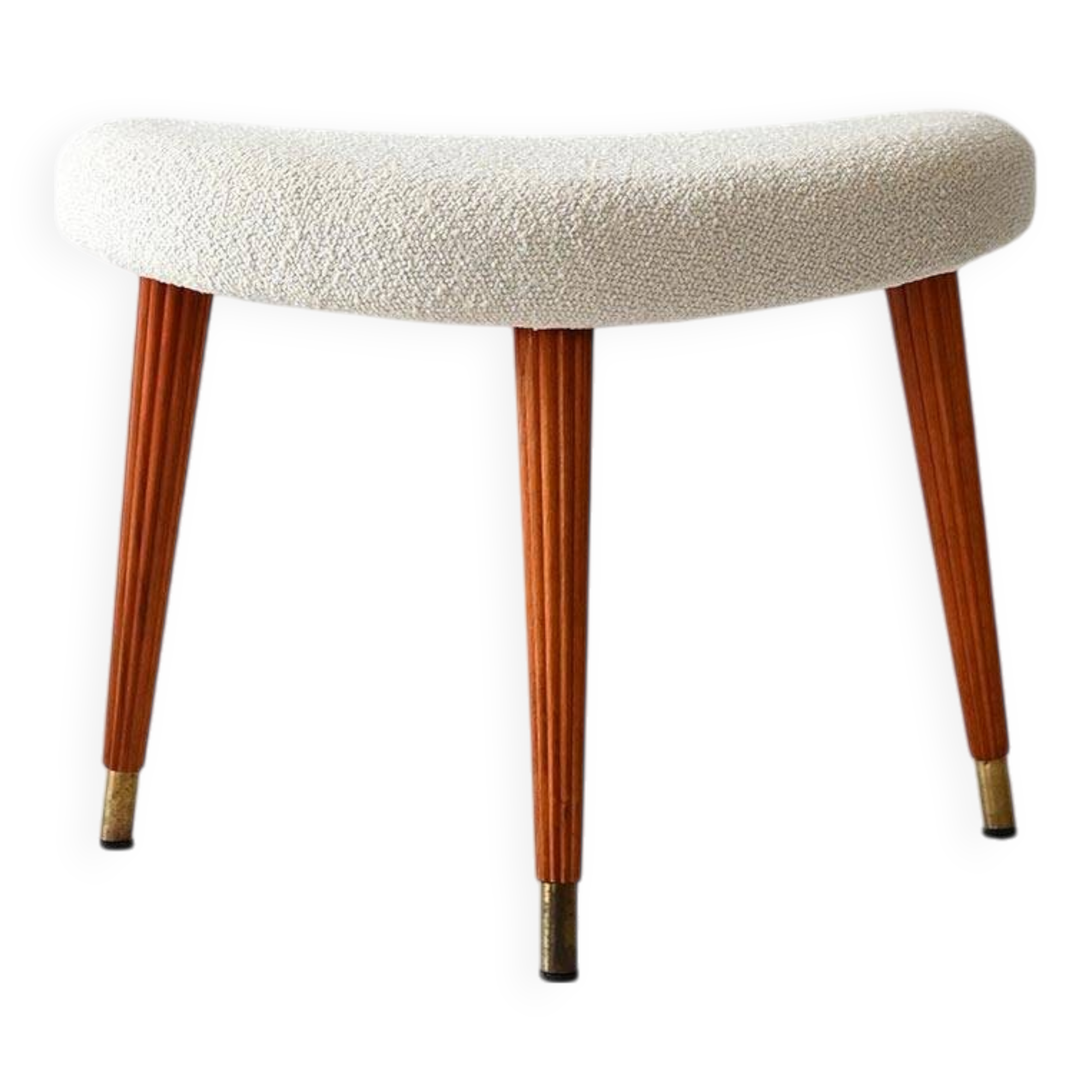 Tabouret suédois des années 1940 avec pieds en acajou
