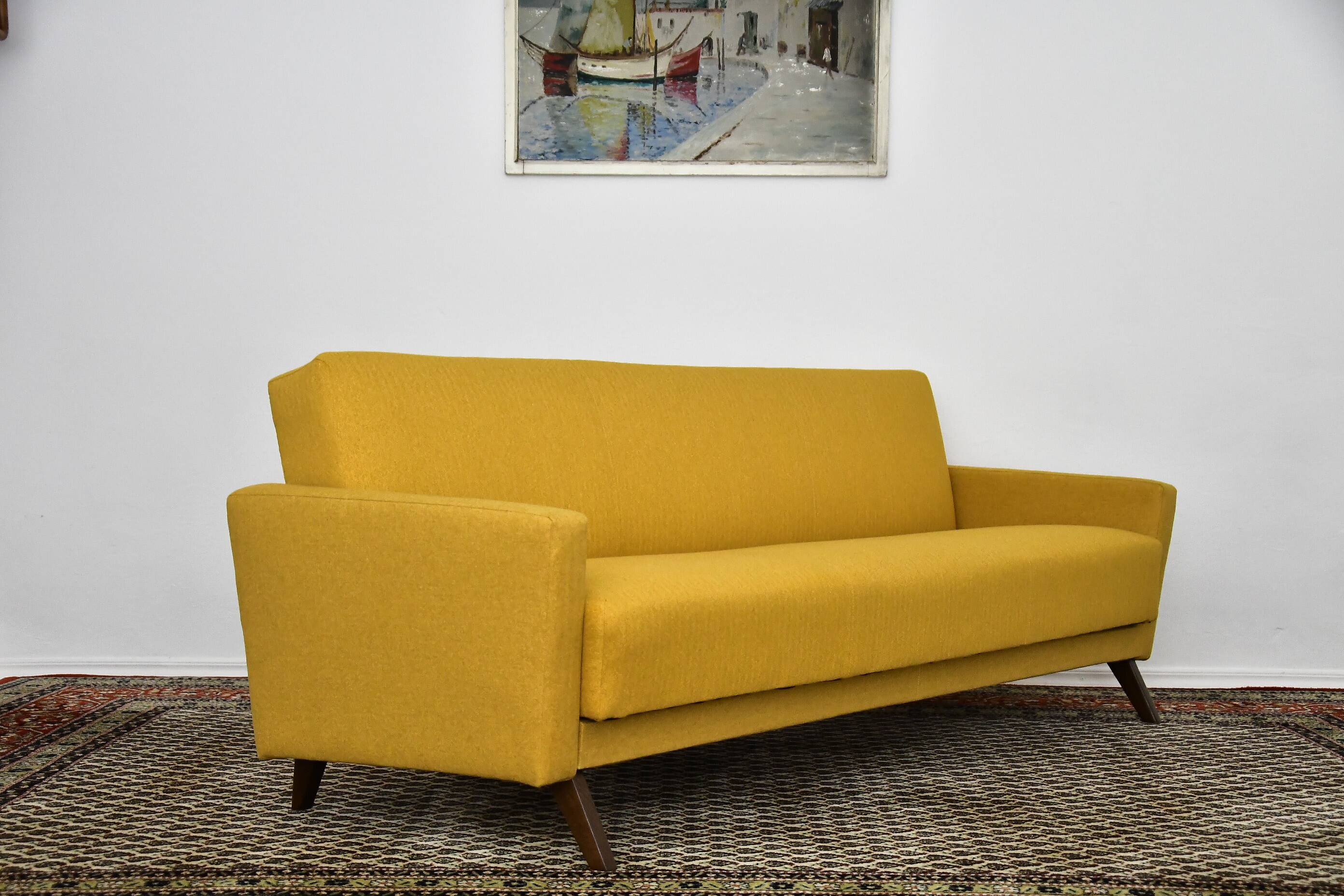 Yellow Folding sofa, daybed, 1960s