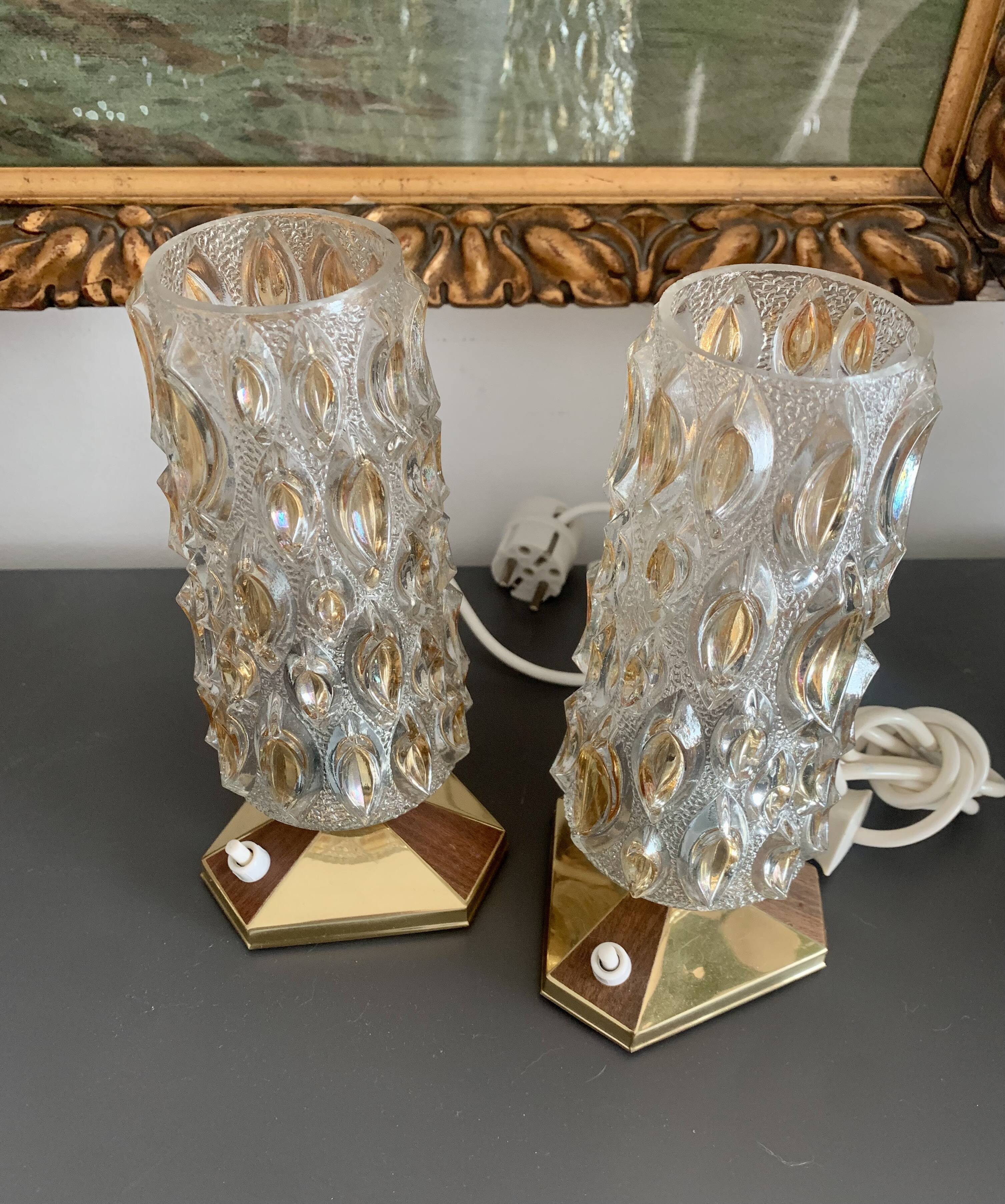 Paire de lampes de chevet, années 60/70