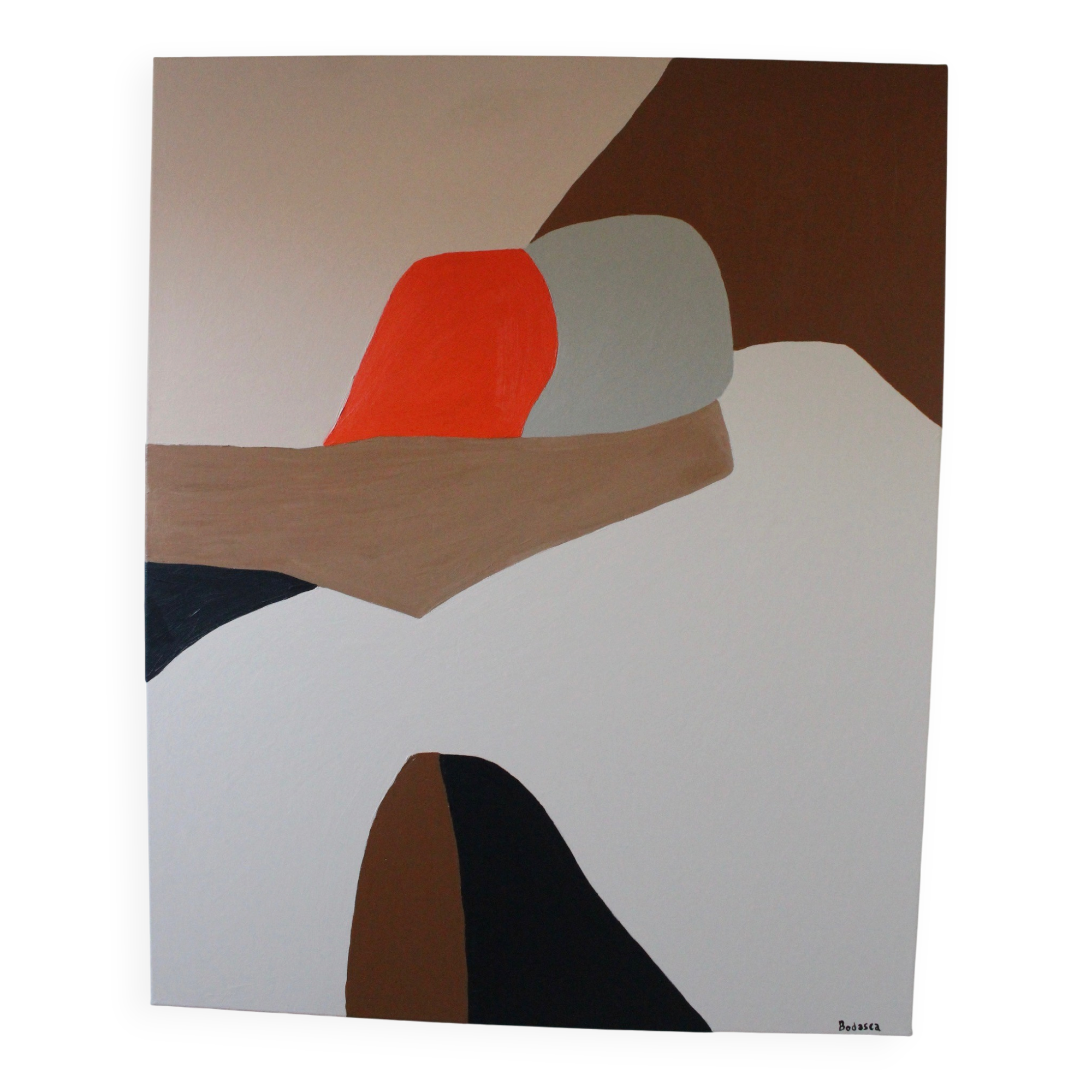 Abstract minimalist couple "in your arms" 100x80cm