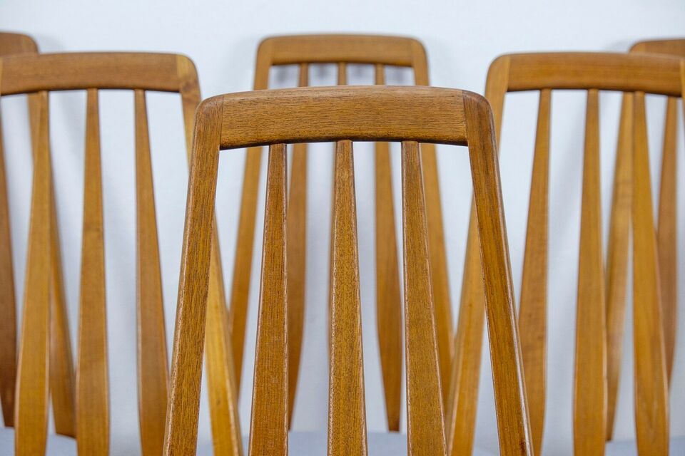 Set of 6 eva vintage chairs in Teak Niels Koefoe Hornslet Midcentury 60s