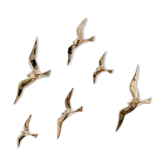 Soaring 6 golden brass swallows