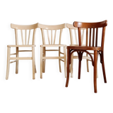 4 mismatched antique bistro chairs