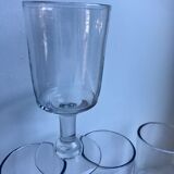 Set of 4 wine glasses in blown glass late nineteenth