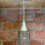 Antique Pendant Light Molded Glass 70s Vintage