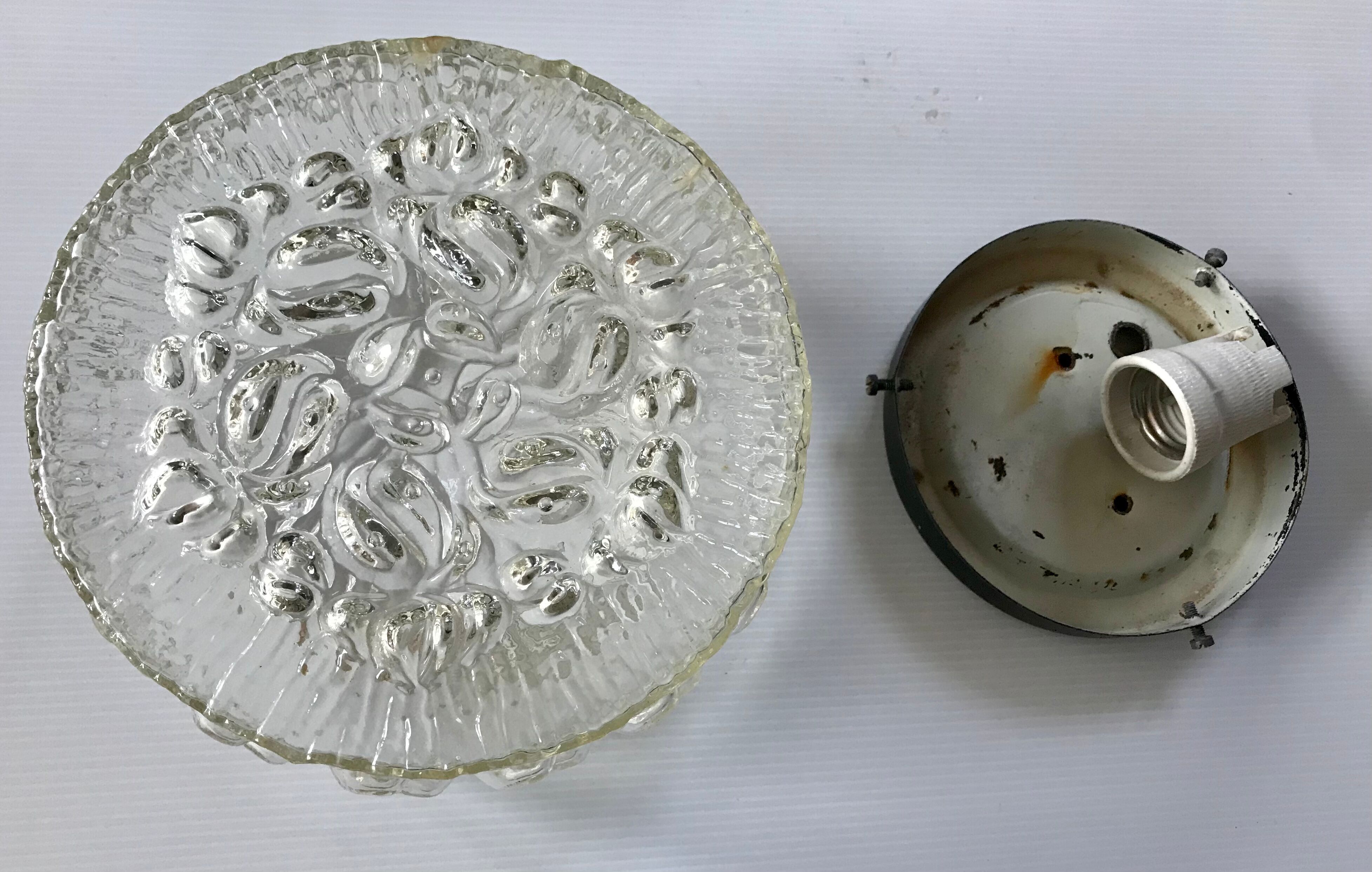 Vintage molded glass ceiling lamp